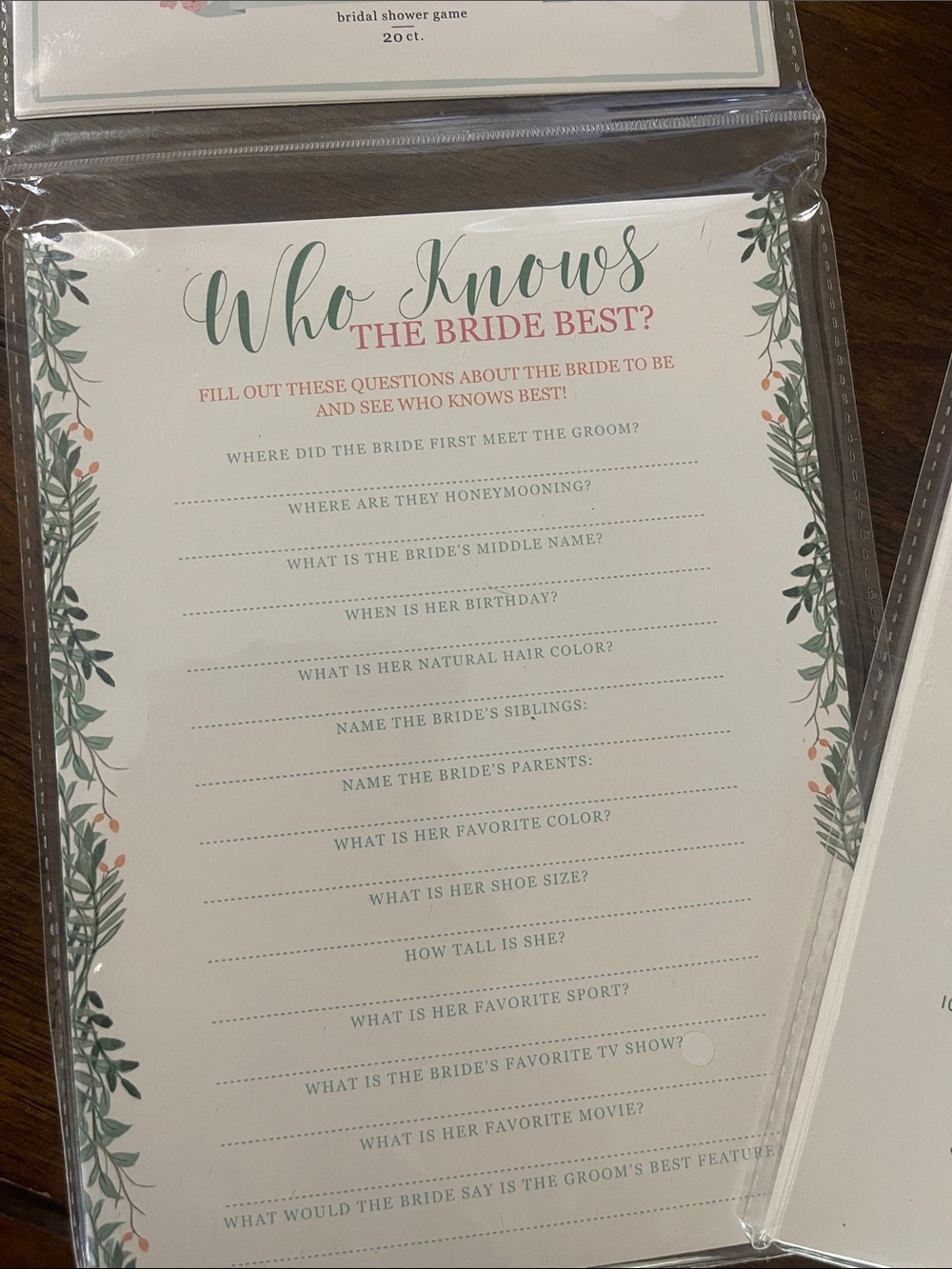 Three Bridal Shower Games